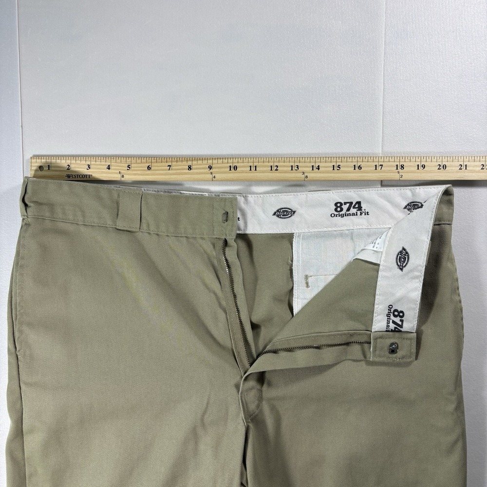 Dickies 874 Original Fit Work Pants Khaki Tan Men's 40x32 Straight Leg Uniform